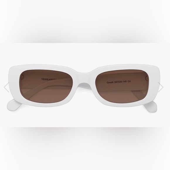 Kimorn Cream Colored Rectangular Fashion Sunglasses With Cloth Case - Picture 7 of 13
